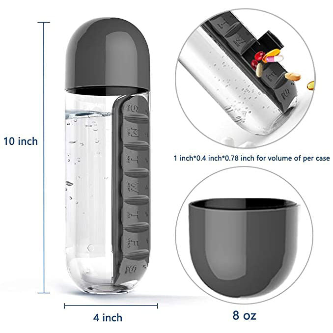 Water Bottle With Pill Box